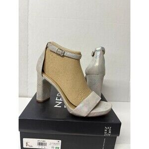 Naturalizer Women's Joy Light Grey Dress Sandals Block Heel Square Toe Size 10W